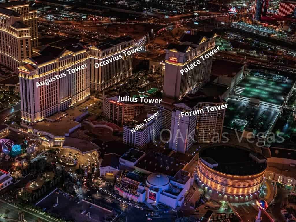 Caesars Palace Towers Map