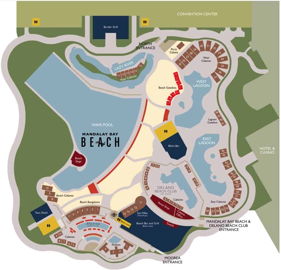 Map of Mandalay Bay Pool