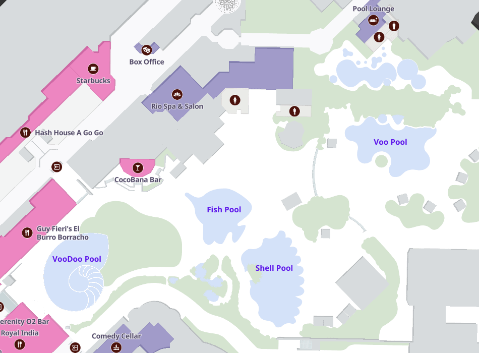 Rio Las Vegas Pool Map