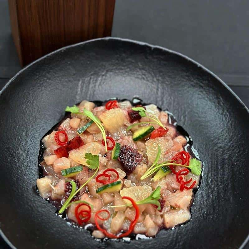 Cut Japanese Hamachi tartare