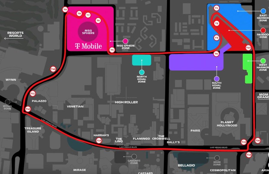 Las Vegas Grand Prix Track Layout 