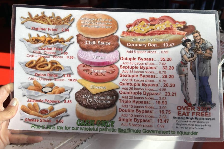 Heart Attack Grill Menu & Prices